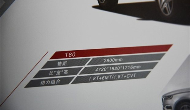 野馬T80設(shè)計效果圖曝光 軸距為2800mm