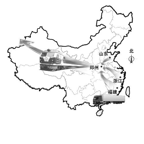 　未來將有更多沿海城市的貨物集中到鄭州，然后搭乘鄭歐班列出口歐洲。扈森 制圖