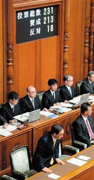 27日，日本國會參議院公布新建“國家安全保障會議”法案投票結(jié)果。