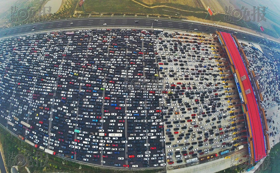 車流航拍。