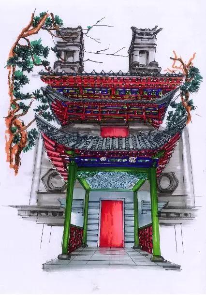 明艷的紅、生機(jī)的綠、深沉的藍(lán)、古樸的灰，足見博雅樓的獨(dú)特韻味。
