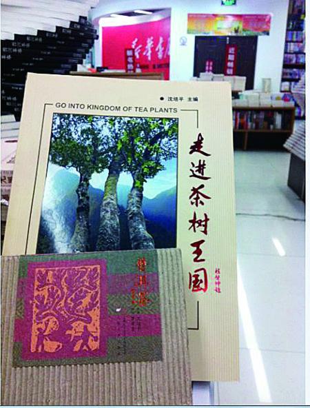 今天上午，記者在普洱市振興大道上的新華書店內(nèi)發(fā)現(xiàn)，沈培平主編的《走進(jìn)茶樹王國》、《普洱茶連環(huán)畫》兩種書還在售