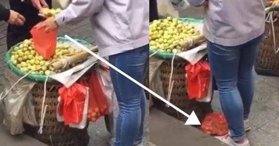 網(wǎng)上流傳的短片顯示，賣(mài)棗子棗子的小販以偷龍轉(zhuǎn)鳳的手段把棗子換掉。