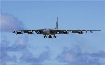 美軍B-52戰(zhàn)略轟炸機(jī)。其為韓三大核保護(hù)傘之一。