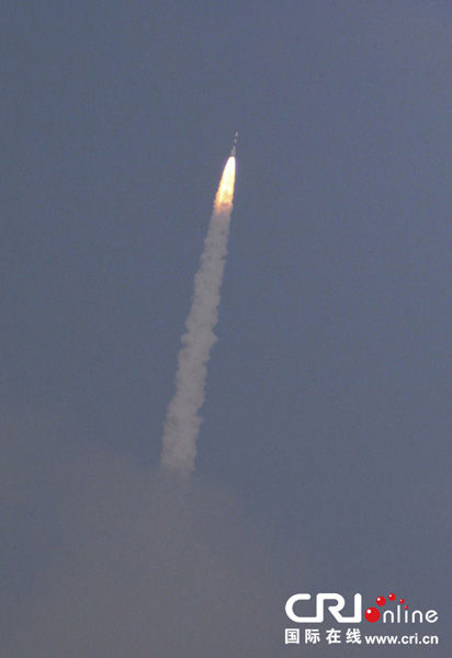 11月5日，在印度斯里赫里戈達島，極地衛(wèi)星運載火箭（PSLV-C25）攜帶印度首枚火星探測器“曼加里