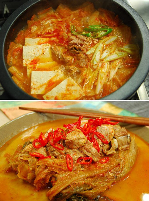 　　上圖為金槍魚泡菜湯,下圖為泡菜雜燴湯。
