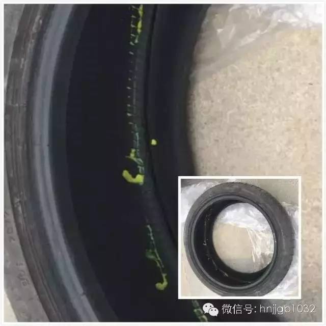 輪胎凈是包，輪胎內(nèi)部斷裂一圈。