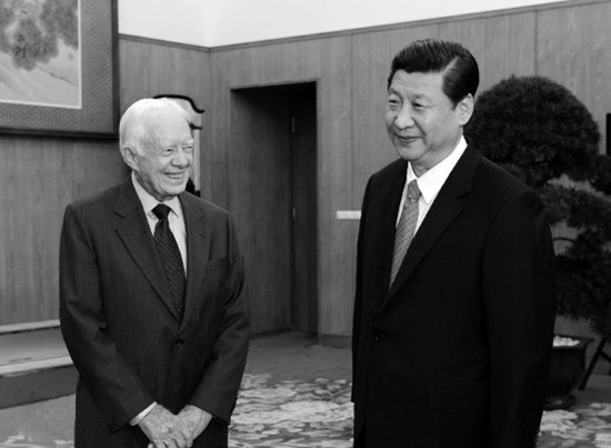 2012年12月13日，中共中央總書記習(xí)近平在中南海會見美國前總統(tǒng)卡特