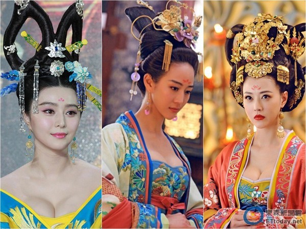 范冰冰、張鈞甯、周海媚，在《武媚娘》中爆乳演出