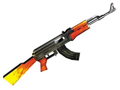 AK47步槍：哈馬斯大量仿制，是武裝分子主要武器。