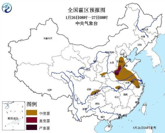 全國霾區(qū)預(yù)報(bào)圖