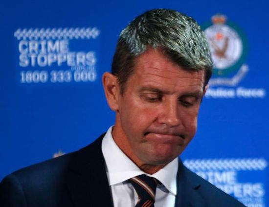 　新南威爾士州州長Mike Baird出席新聞發(fā)布會。
