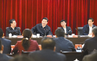 3月18日，習(xí)近平聽取蘭考縣教育實踐活動情況匯報，并發(fā)表重要講話。